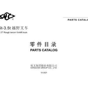 Hangcha 2.5t-3.5t Rough Terrain Forklift Parts Catalogue 2021 - CPCD25 CPCD30 CPCD35 PDF