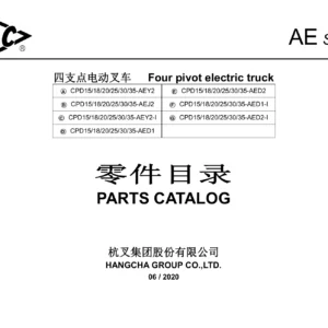 Hangcha CPD15-35 AE Series Electric Forklift Parts Catalogue - 1.5t to 3.5t Four Pivot Trucks PDF