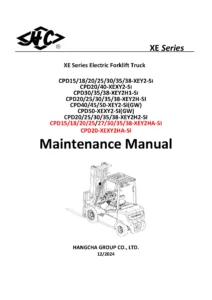 Hangcha XE Series CPD15-50 Electric Forklift Truck Maintenance Manual 2024 PDF