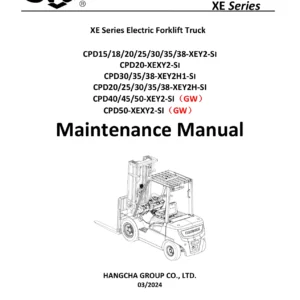 Hangcha XE Series Electric Forklift Truck Maintenance Manual - 1.5t to 5.0t Lithium-Ion Models