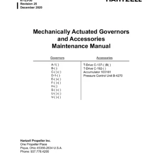 Hartzell 130B Mechanically Actuated Governors Maintenance Manual Rev. 25 December 2020