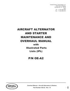Hartzell Aircraft Alternator & Starter Maintenance and Overhaul Manual OE-A2 Rev 10 PDF