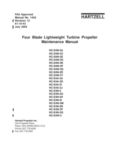 Hartzell Four-Blade Lightweight Turbine Propeller Maintenance Manual 143A Rev. 12 (2003) - PDF