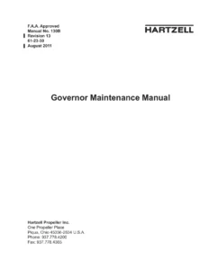 Hartzell Governor Maintenance Manual 130B - Revision 13 (August 2011) - PDF