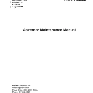 Hartzell Governor Maintenance Manual 130B - Revision 13 (August 2011) - PDF