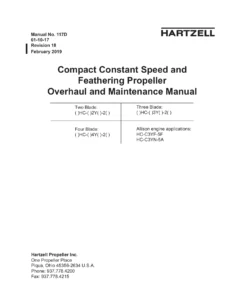 Hartzell Manual 117D Compact Constant Speed Feathering Propeller Overhaul and Maintenance Manual