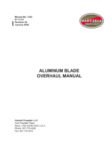 Hartzell Propeller Aluminum Blade Overhaul Manual 133C Rev 50 Jan 2026