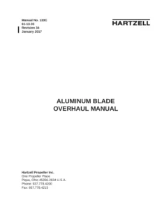 Hartzell Propeller Aluminum Blade Overhaul Manual - Revision 34 (January 2017) PDF