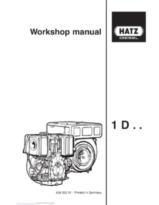 Hatz 1D Series Diesel Engine Workshop Manual - 1D30 to 1D90 Repair & Overhaul