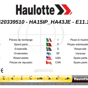 Haulotte HA15IP HA43JE Spare Parts Catalogue PDF - Edition E11.19
