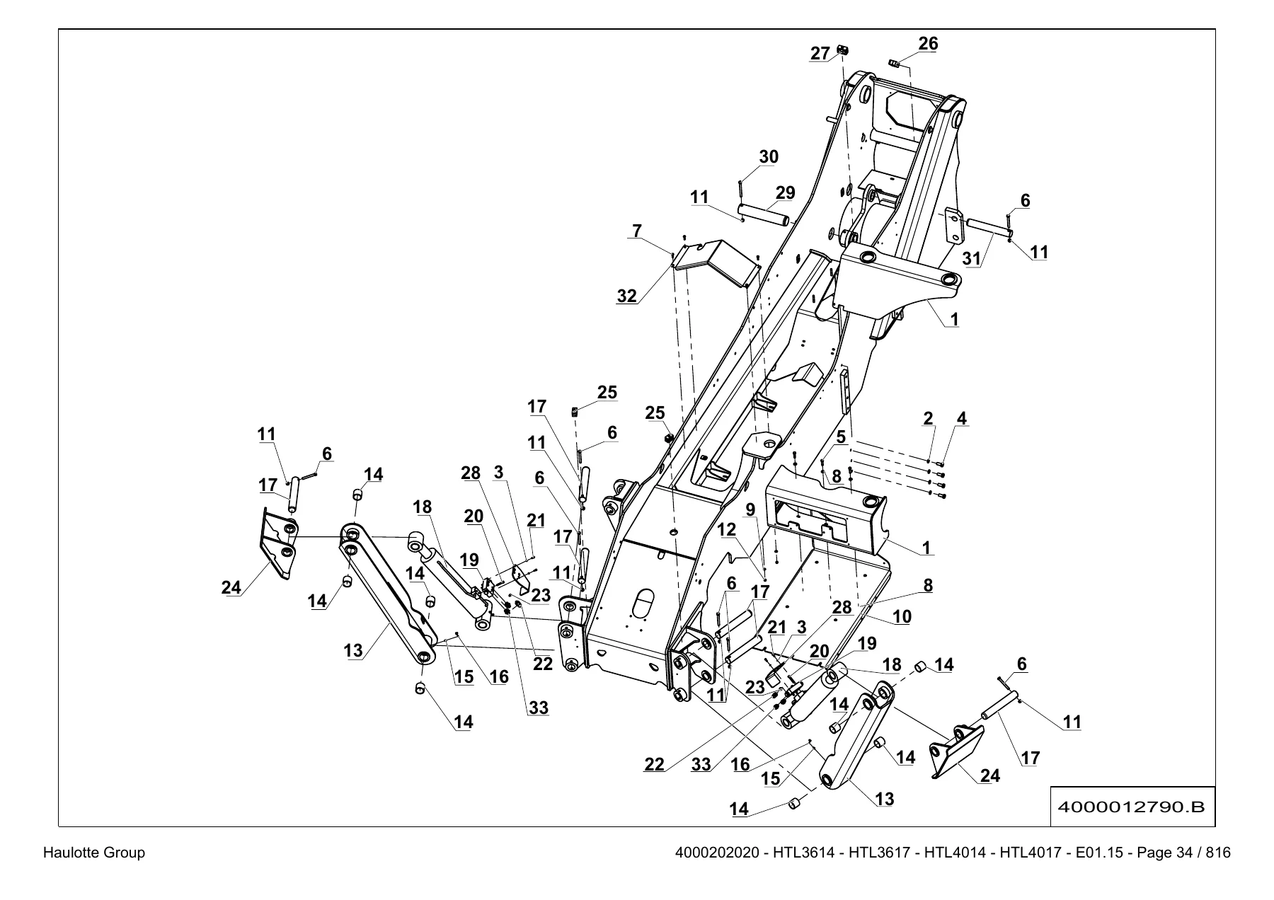 Haulotte HTL3614 HTL3617 HTL4014 HTL4017 Parts Catalogue 4000202020 E01.15 - Image 2