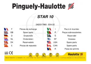 Haulotte Star 10 Spare Parts Catalogue - Pinguely-Haulotte PDF