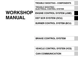 Hino 238 258LP 268 338 Workshop Manual - J08E-VB J08E-VC Engine Repair & Troubleshooting