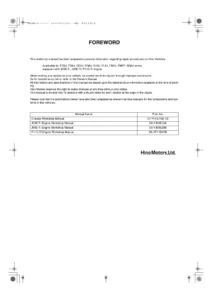 Hino Chassis Workshop Manual Vol 2 Euro 2 – FC9J FD8J GD8J FG8J GH8J FL8J FM8J FM2P SG8J Repair Manual PDF