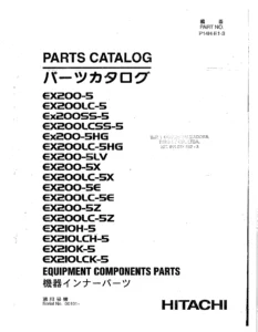 Hitachi EX200-5 EX210-5 Series Equipment Components Parts Catalog - Pump Motor Valve Cylinder PDF
