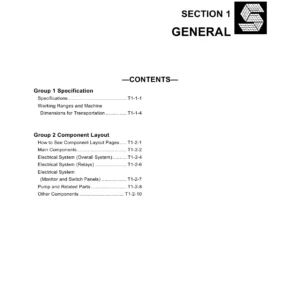 Hitachi EX200-5 EX220-5 EX230LC-5 EX270-5 Excavator Operational Principle Technical Manual