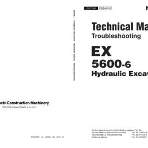 Hitachi EX5600-6 Hydraulic Excavator Troubleshooting Manual - PDF Download