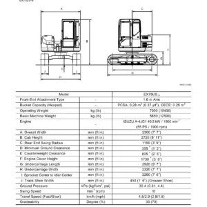 Hitachi EX75UR-5 EX75US-5 Excavator Technical Manual & Wiring Diagrams - TT197E