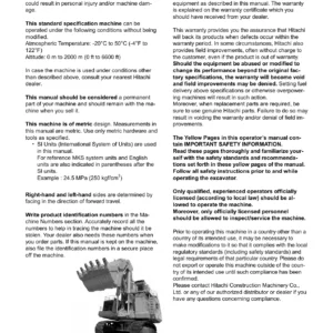 Hitachi EX8000-6 Hydraulic Excavator Operator's Manual - Loading Shovel