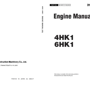 Hitachi Isuzu 4HK1 6HK1 Engine Service Manual - Volume 2 of 2 - PDF Workshop Guide