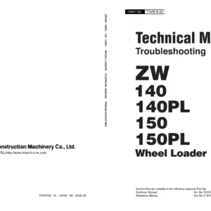 Hitachi ZW140 ZW150 Wheel Loader Troubleshooting & Performance Test Manual