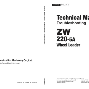 Hitachi ZW220-5A Wheel Loader Technical Manual (Troubleshooting) PDF Download
