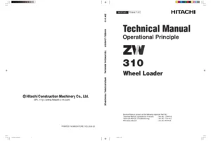 Hitachi ZW310 Wheel Loader Technical Manual - Operational Principle, Troubleshooting and Workshop Manual