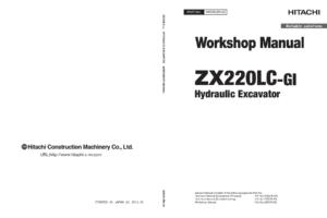 Hitachi ZX220LC-GI Hydraulic Excavator Workshop Manual 2014 - WDCR-EN-00 PDF