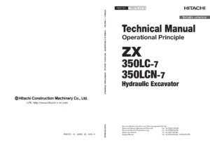 Hitachi ZX350LC-7 & ZX350LCN-7 Excavator Technical Manual - Operational Principle PDF (TODD750-EN-00, 2019)