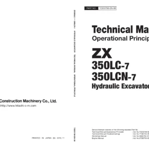 Hitachi ZX350LC-7 & ZX350LCN-7 Excavator Technical Manual - Operational Principle PDF (TODD750-EN-00, 2019)