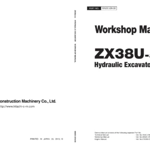 Hitachi ZX38U-5A Hydraulic Excavator Workshop Manual WADC-EN-00 2013