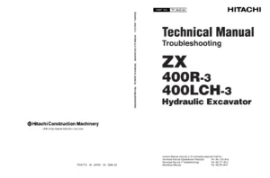 Hitachi ZX400R-3 & ZX400LCH-3 Technical Manual Troubleshooting PDF Download