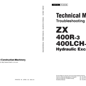 Hitachi ZX400R-3 & ZX400LCH-3 Technical Manual Troubleshooting PDF Download