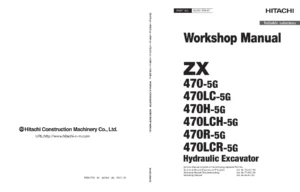 Hitachi ZX470-5G Excavator Workshop Manual WJAC-EN - ZX470LC-5G ZX470H-5G ZX470LCH-5G ZX470R-5G ZX470LCR-5G Repair PDF