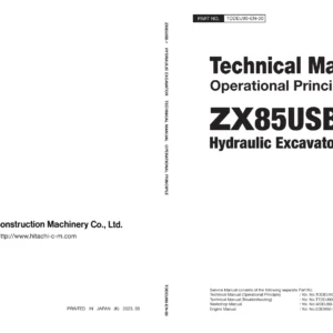 Hitachi ZX85USB-7 Hydraulic Excavator Technical Manual Operational Principle TODEU90-EN-00
