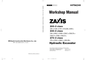Hitachi Zaxis 200-3 240-3 270-3 Class Excavator Workshop Manual PDF