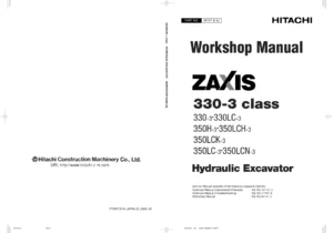 Hitachi Zaxis 330-3 Class Hydraulic Excavator Workshop Manual PDF - W1V7-E