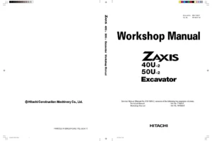 Hitachi Zaxis 40U-2 50U-2 Excavator Workshop Manual – PDF Download (W1M9-E-00)