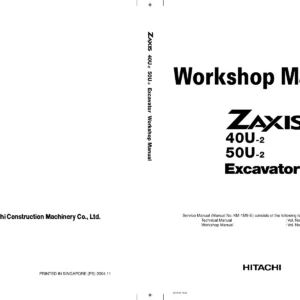 Hitachi Zaxis 40U-2 50U-2 Excavator Workshop Manual – PDF Download (W1M9-E-00)