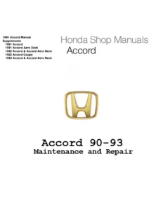 Honda Accord 1990-1993 Service Repair Manual - Complete Shop Manual Compilation