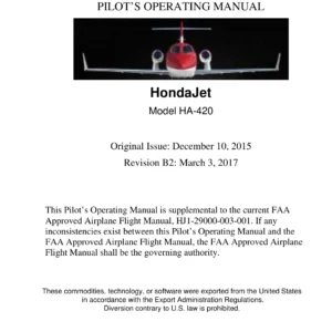 HondaJet HA-420 Pilot's Operating Manual (POM) - Revision B2 (March 2017 Training Edition)