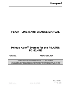 Honeywell Primus Apex Flight Line Maintenance Manual for Pilatus PC-12/47E NG