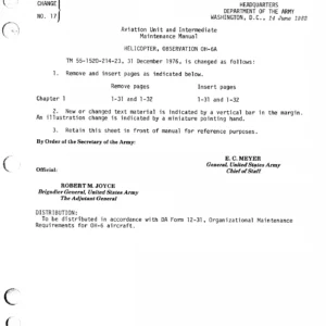 Hughes OH-6A Cayuse Helicopter Aviation Unit and Intermediate Maintenance Manual TM 55-1520-214-23