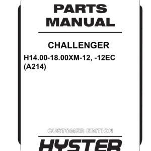 Hyster A214 Challenger H14.00-18.00XM-12 Parts Manual 2007 - PDF Download
