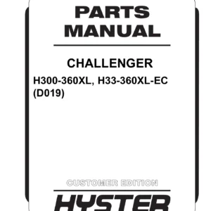 Hyster Challenger H300-360XL H33-360XL-EC (D019) Parts Manual PDF Download