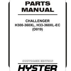 Hyster Challenger H300-360XL H33-360XL-EC Parts Manual 897597 - D019
