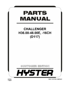 Hyster Challenger H36.00-48.00E-16CH (D117) Parts Manual - 897933 PDF Download
