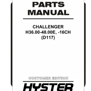 Hyster Challenger H36.00-48.00E-16CH (D117) Parts Manual - 897933 PDF Download