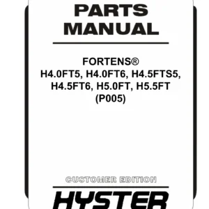 Hyster Fortens H4.0FT5-H5.5FT Parts Manual - P005 Europe Edition PDF Download