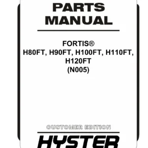 Hyster Fortis H80FT H90FT H100FT H110FT H120FT Parts Manual 1637132 - PDF Download